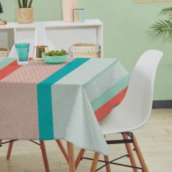 Nappe rectangulaire multicolore motif graphique