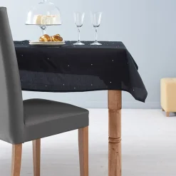 Nappe rectangulaire noire à strass