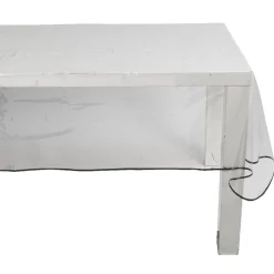 Nappe rectangulaire plastique transparente bord gris