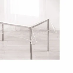 Nappe rectangulaire plastique transparente bord naturel