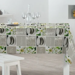 Nappe rectangulaire toile cirée design zen