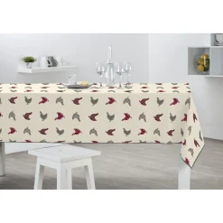 Nappe rectangulaire toile cirée motif poules