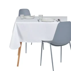 Nappe rectangulaire toile enduite blanc 140x250 cm