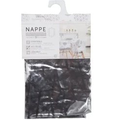 Nappe rectangulaire transparente motif graphique noir
