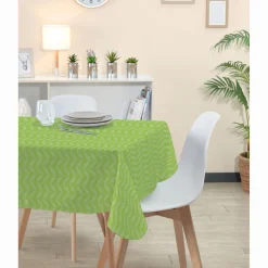 Nappe rectangulaire vert anis uni