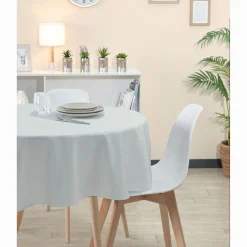 Nappe ronde blanche unie