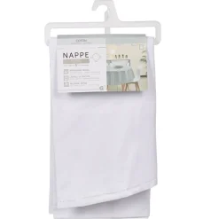 Nappe ronde coton uni blanc