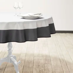 Nappe ronde grise clair et foncé