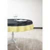 Nappe ronde grise foncé et jaune