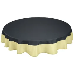 Nappe ronde grise foncé et jaune