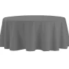 Nappe ronde grise unie embossée
