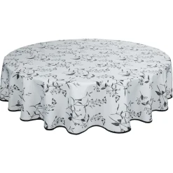 Nappe ronde imprimé gris et noir