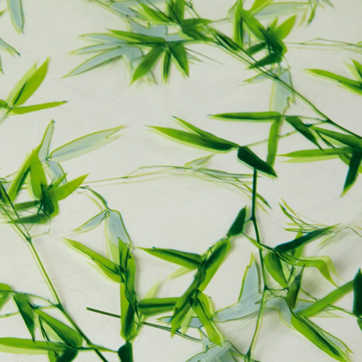 Nappe ronde motifs feuilles de bambou