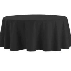 Nappe ronde noire unie embossée
