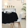Nappe ronde polyester anti tâche imprimé graphique noir blanc