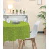 Nappe ronde tissu jacquard à motif moucharabieh vert anis