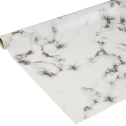 Nappe ronde toile cirée imprimé effet marbre gris Ø160 cm