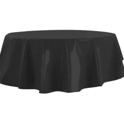 Nappe ronde toile cirée noire unie