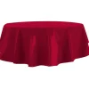 Nappe ronde toile cirée rouge unie