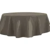 Nappe ronde toile cirée taupe uni ø160 cm