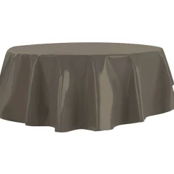 Nappe ronde toile cirée taupe uni ø160 cm