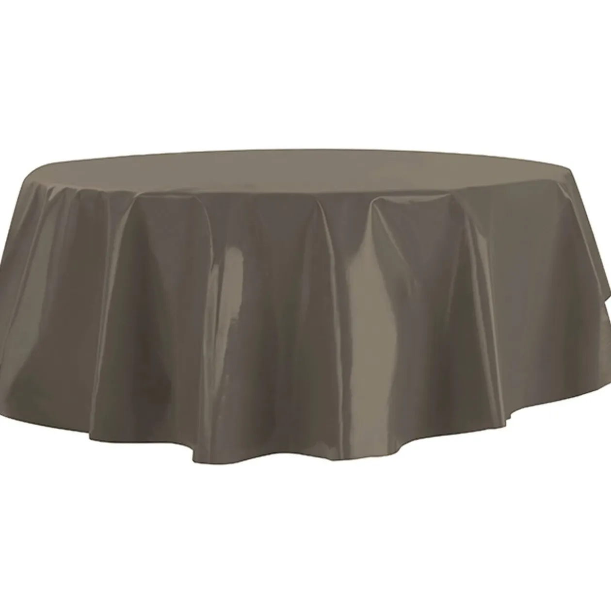 Nappe ronde toile cirée taupe uni ø160 cm