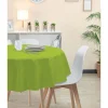 Nappe ronde toile cirée vert anis uni