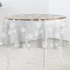 Nappe ronde transparente motifs oiseaux et pissenlits