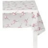 Nappe ronde transparente motif flamant rose