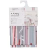 Nappe ronde transparente motif rayures et pois multicolores