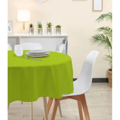 Nappe ronde vert anis uni