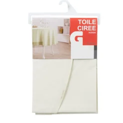 Nappe toile cirée ronde beige