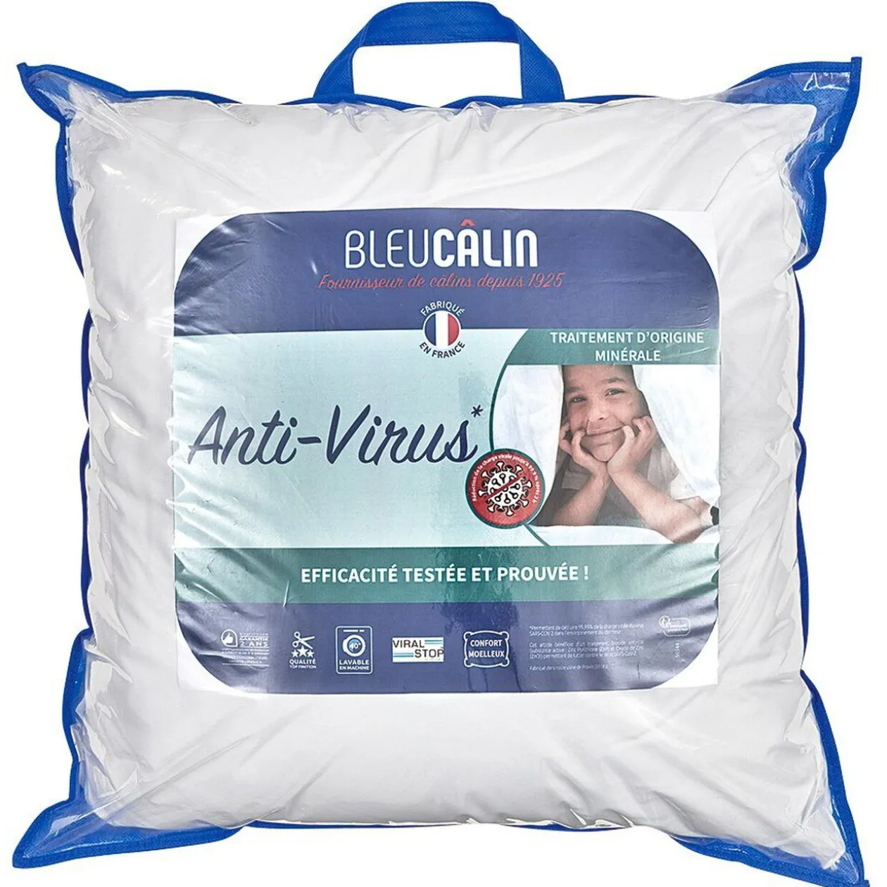 Oreiller anti virus carré moelleux