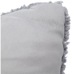 Oreiller carré avec dos sherpa 60x60 cm gris ou taupe