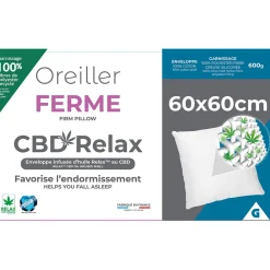 Oreiller CBD Relax™ 60x60cm blanc