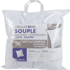 Oreiller souple blanc carré anti acariens