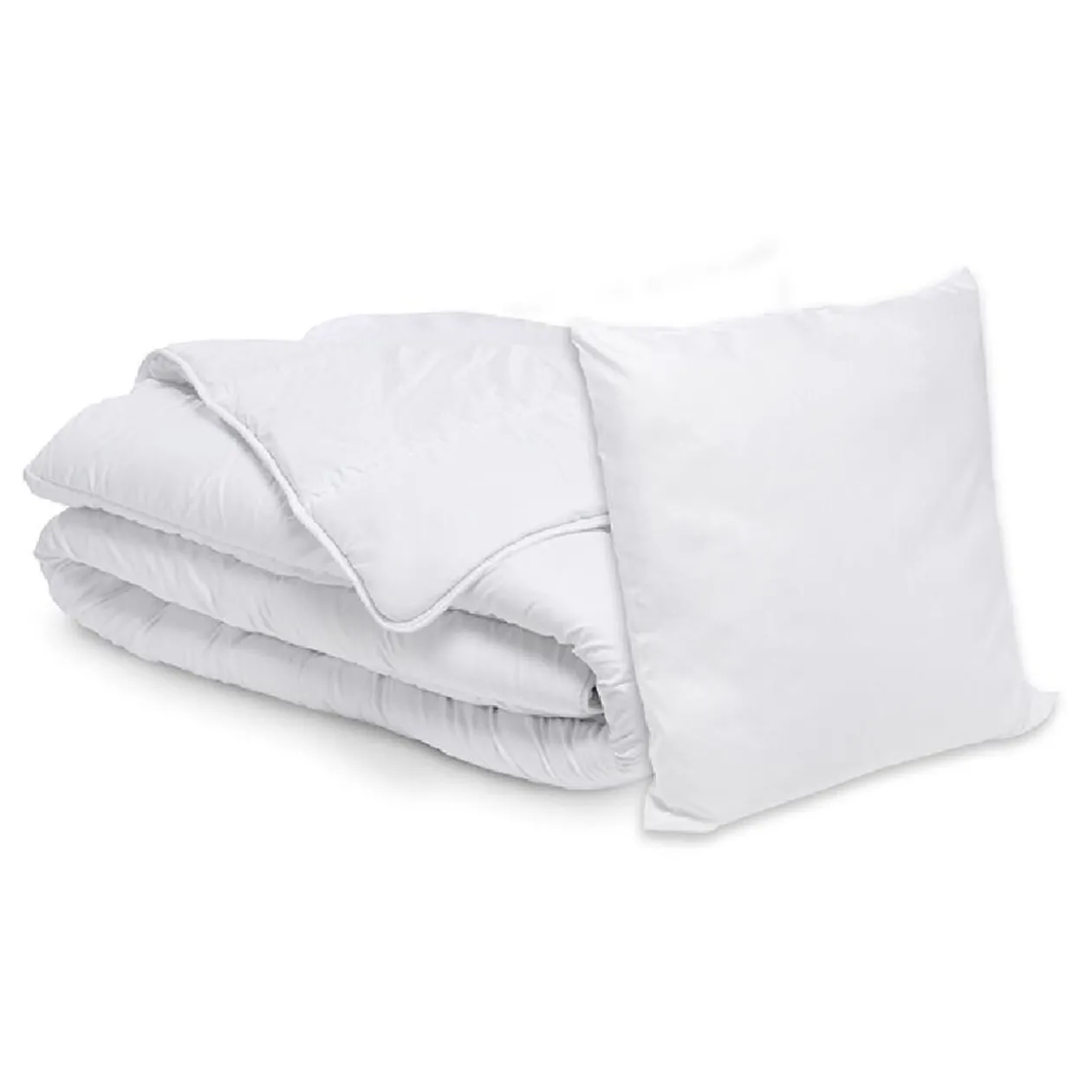 Pack couette tempérée 140x200cm et oreiller moelleux 60x60cm