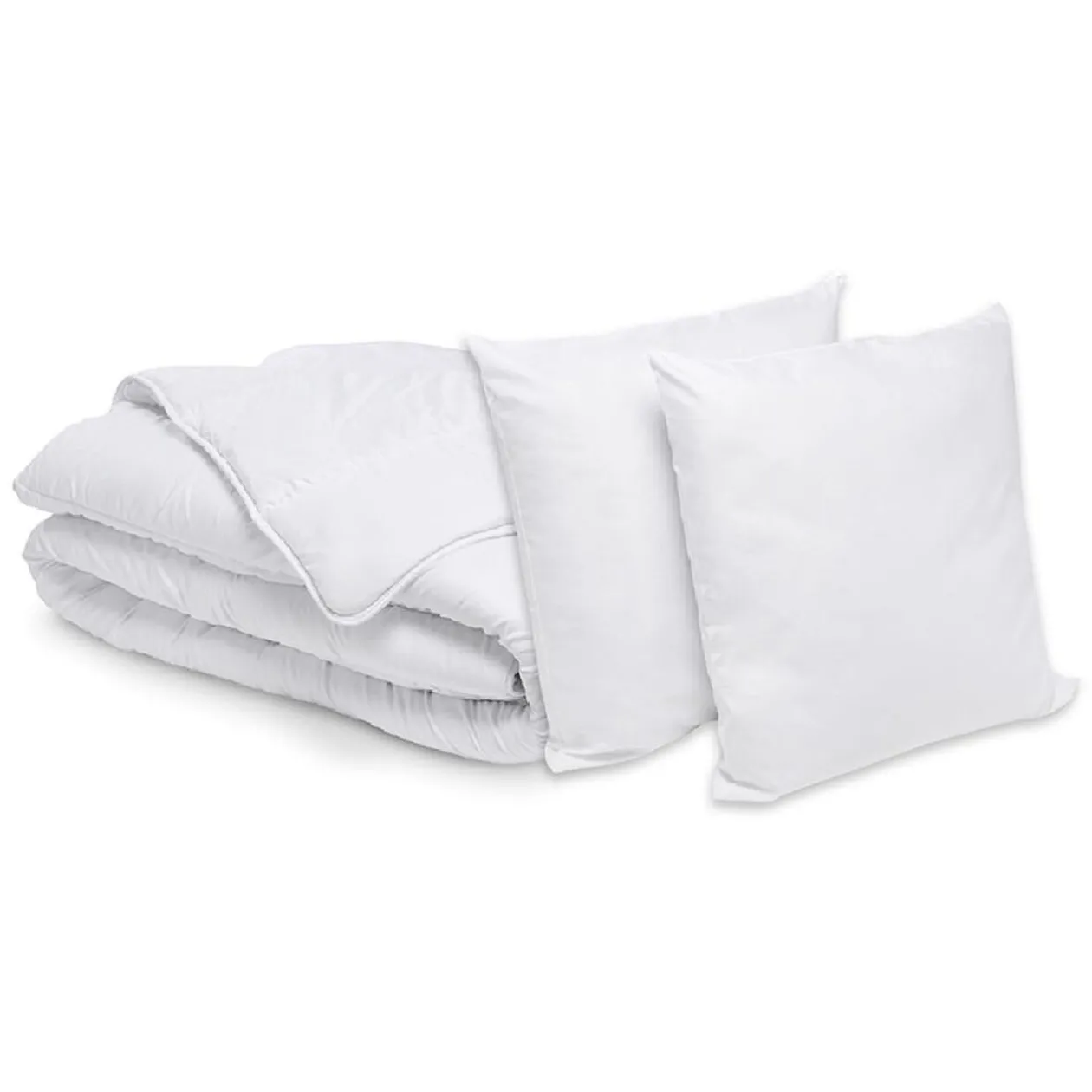 Pack couette tempérée 210x230cm et 2 oreillers moelleux 60x60cm