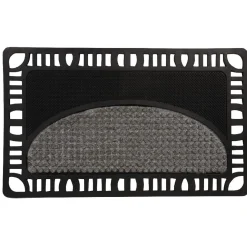 Paillasson bi matière gris noir