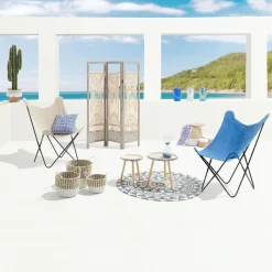 Paravent bois et macramé