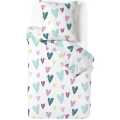 Parure 1 personne 100% coton finition bouton 140x200cm