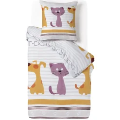 Parure 1 personne 100% coton finition bouton 140x200cm