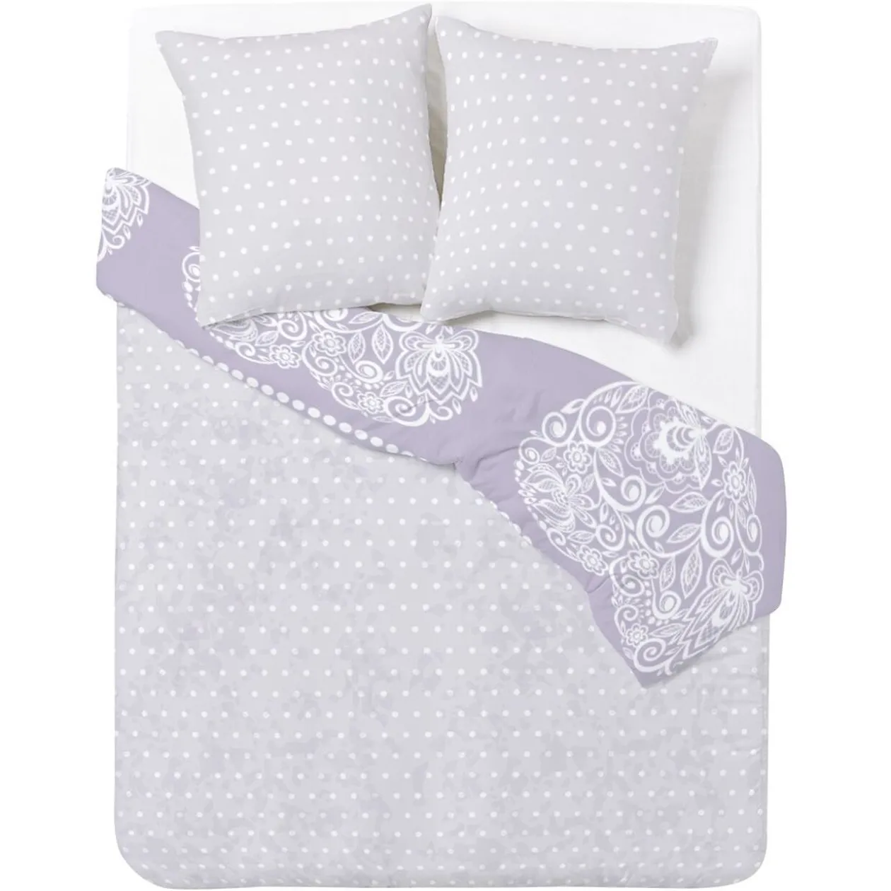 Parure 2 personnes 100% coton finition bouton 200x200cm