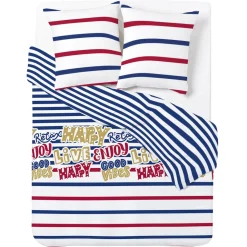 Parure 2 personnes 100% coton finition bouton 200x200cm