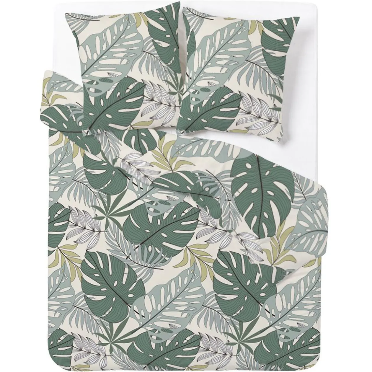 Parure 2 personnes 100% coton finition bouton 240x220cm