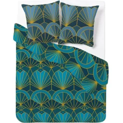 Parure 2 personnes 100% coton finition bouton 240x220cm