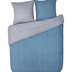 Parure de couette bicolore bleu et gris
