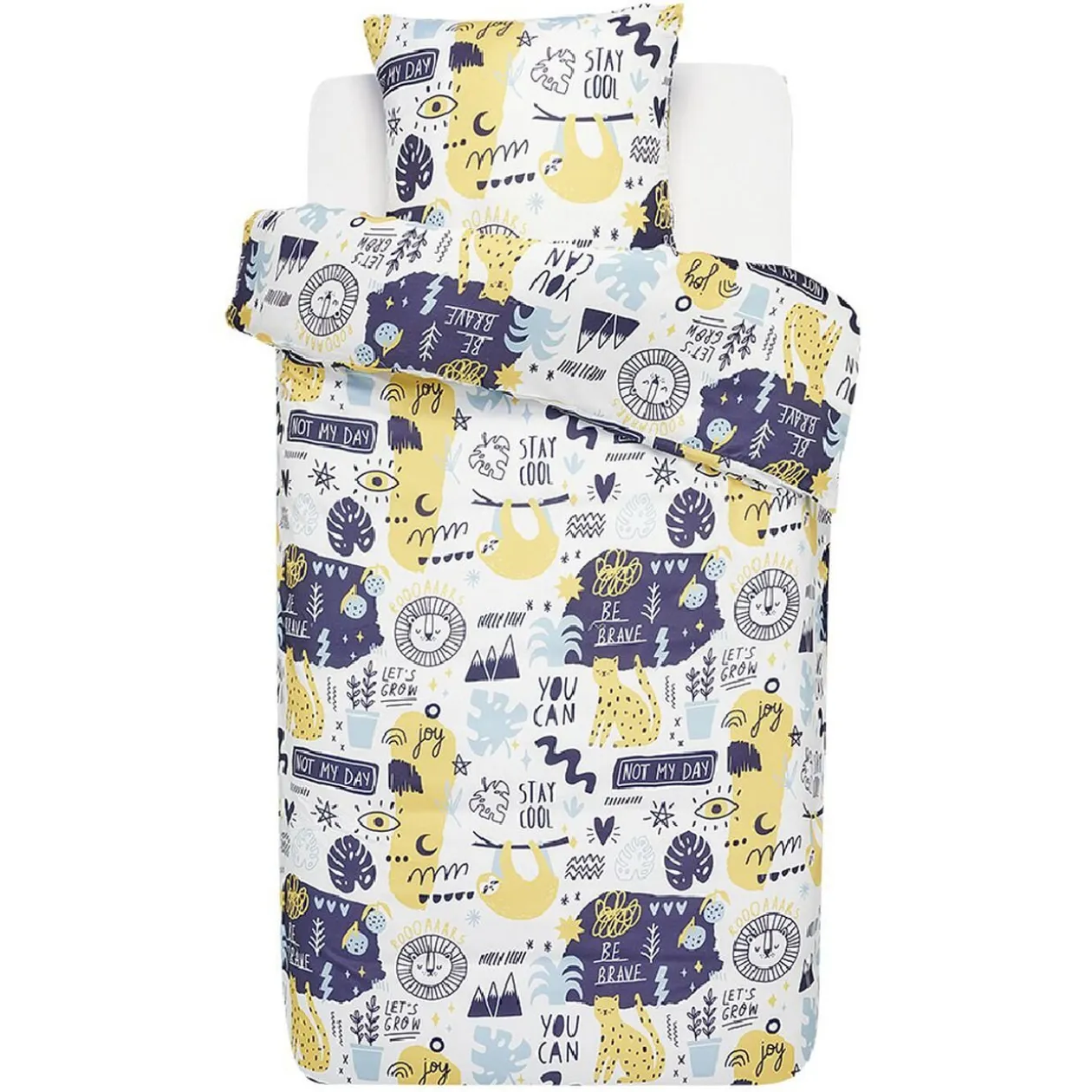 Parure de lit 1 personne avec taie d'oreiller