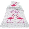 Parure de lit 1 personne flamant rose