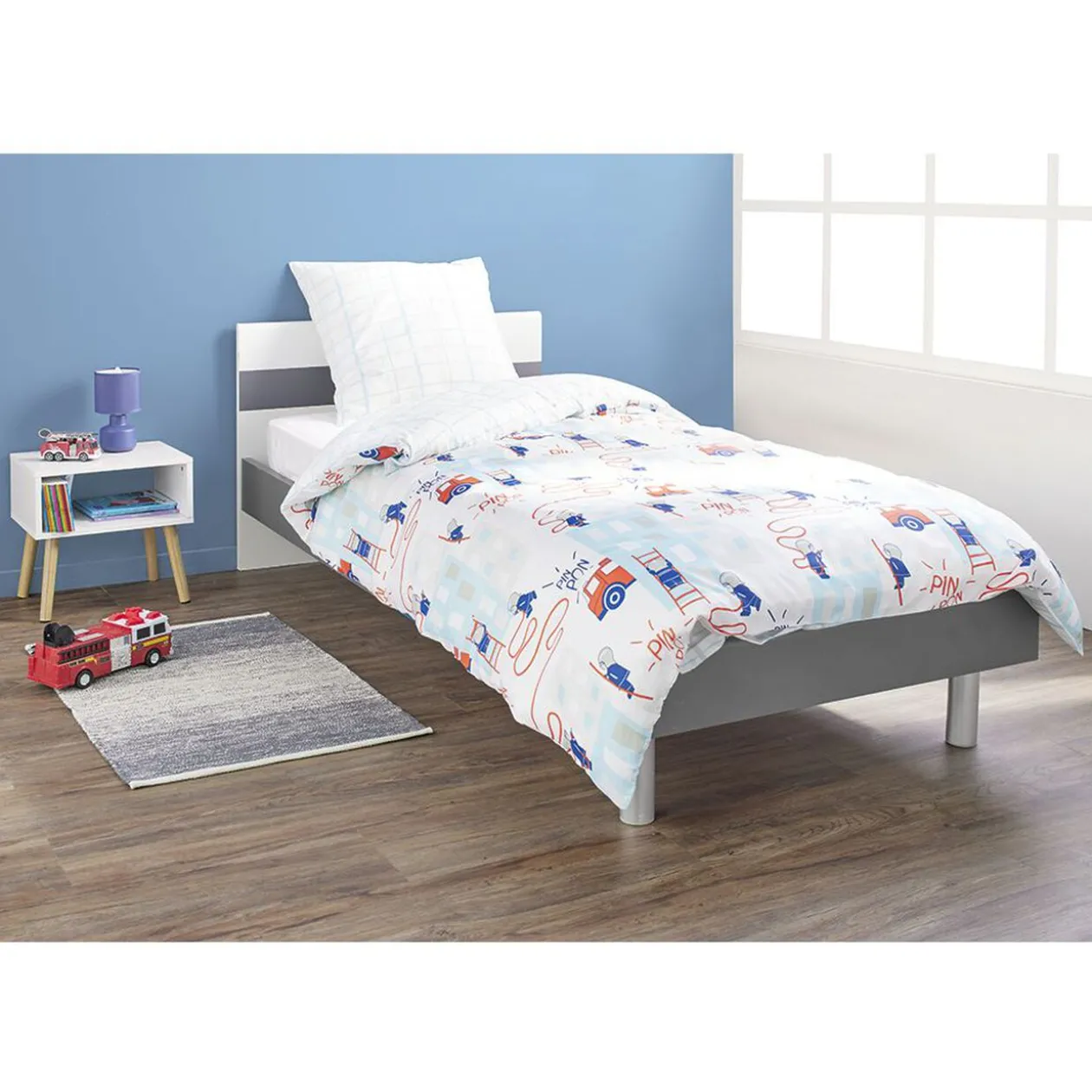 Parure de lit 1 personne imprimée 140x200 cm